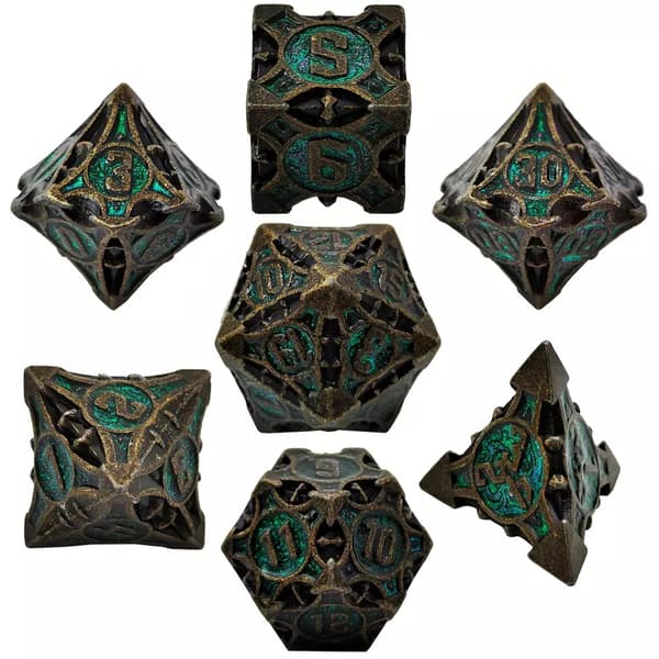 Forest Portal RPG-tärningar Set med 7 metalltärningar