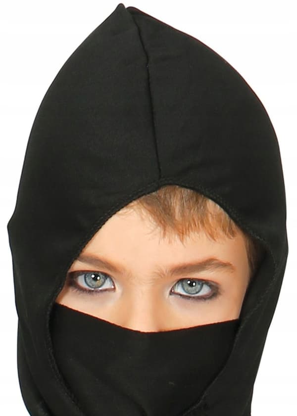 Sort NINJA-kostume til japansk kriger-samurai til karneval 3-4 år
