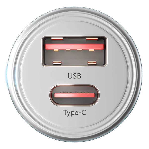 Tilbehør - 3mk Hyper Biloplader 45W PD QC PPS USB 1A1C Sølv