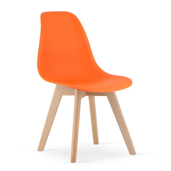 KITO stol orange / naturlige ben x 2