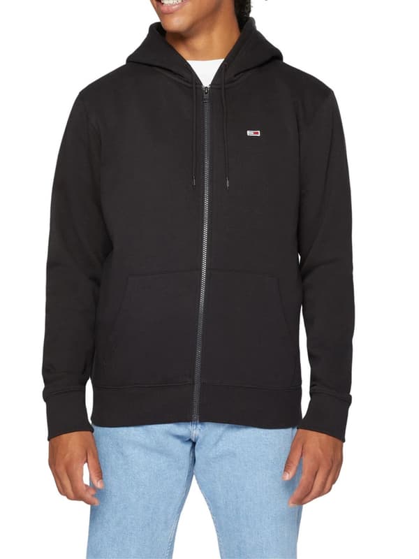 TOMMY JEANS Sort sweatshirt med lynlås, størrelse M