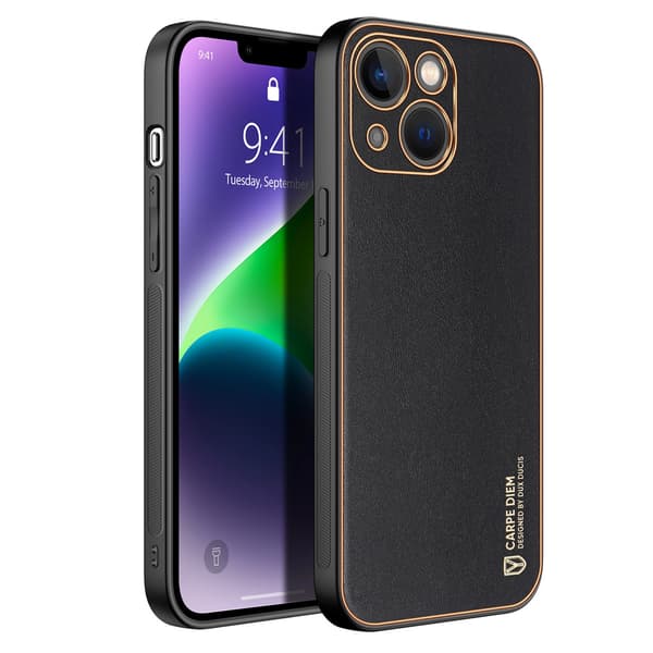Dux Ducis Yolo iPhone 14 Plus cover elegant kunstlædercover sort