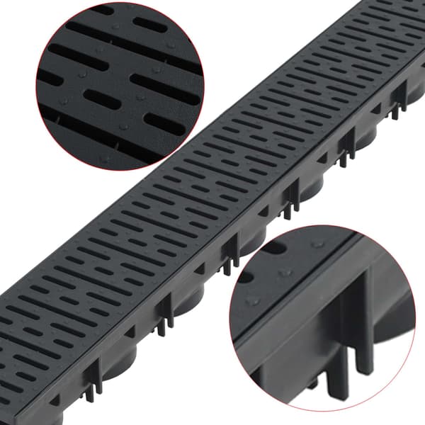 vidaXL Avloppsrännor, 3 st, plast, 3 m