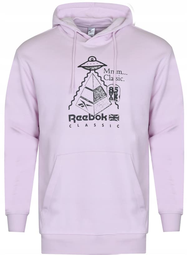 REEBOK PINK BOMULDSHÆTTETRØJ MED MØNSTERBAGGRUND