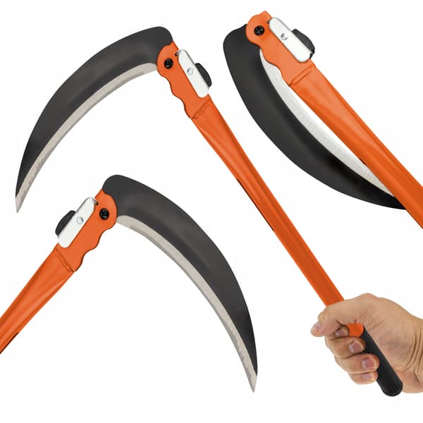 Foldbar håndseglkniv med le, metal, 49 cm