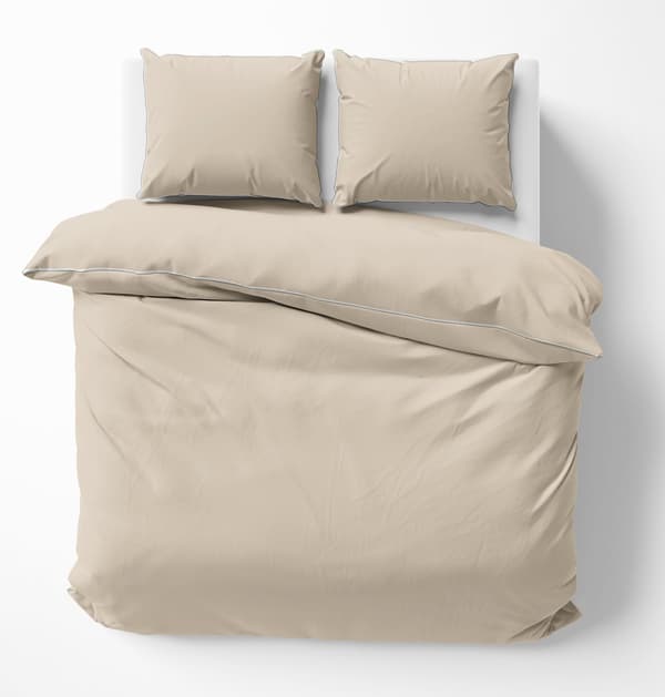 Bäddset i ren bomull 160x200 beige sand premium