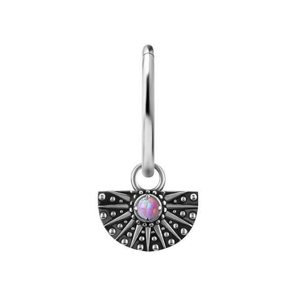 Berlocker - CoCr NF - genombrutna med rosa opal - silver - D-088