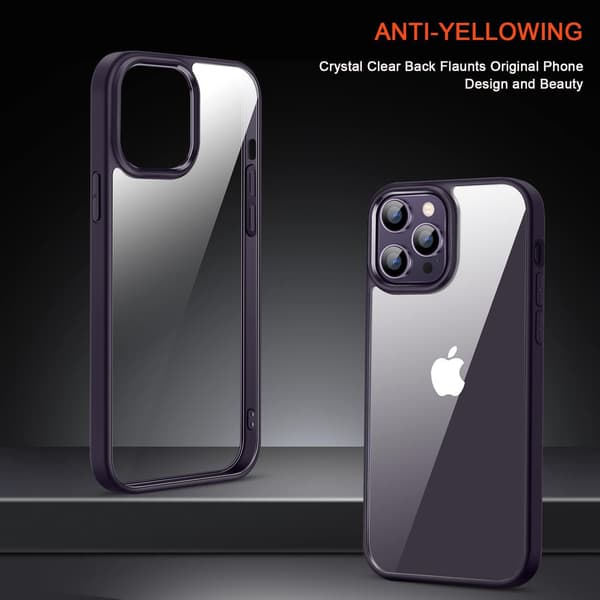 APPLE IPHONE 14 PRO SILIKONSKAL LILA RAM + 9H HÄRDAT GLAS