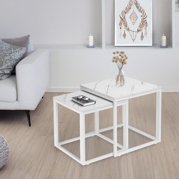 Soffbord VITA PRAVEN VIT MARMOR