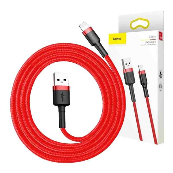 Baseus Cafule Lightning USB-kabel 2.4A 0.5m (Rød)