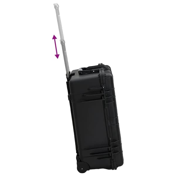 vidaXL Flightcase, svart, 58x45x27 cm, PP