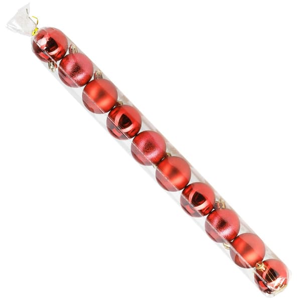 Obrytbara röda julgransbollar 5 cm 10 st.