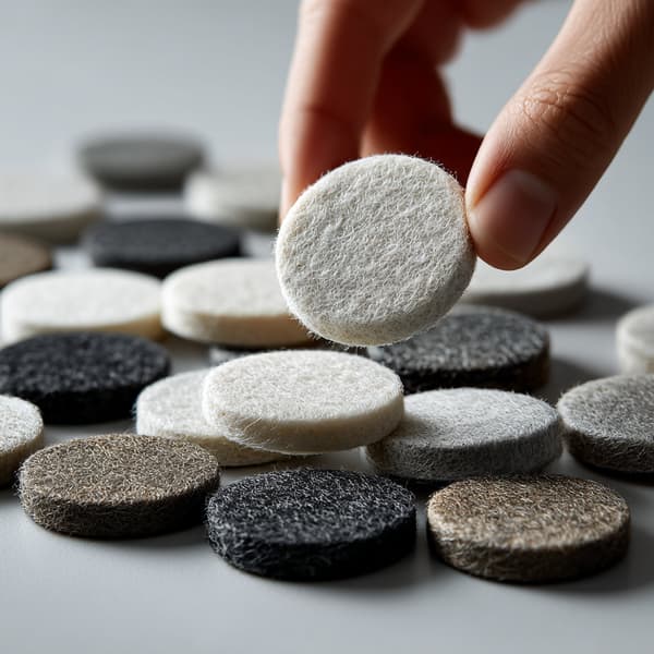 Selvklæbende filtunderlag Ø45 sorte 500 g/m² (pakke med 6 stk.) BASIC