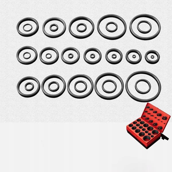 Set med tätningar och O-ringar, 419 stycken i organizer