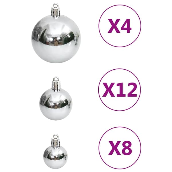 vidaXL julekuglesæt med 111 dele, sølv, polystyren