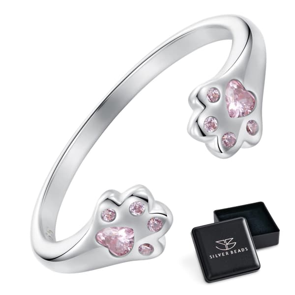 Silver universalring med kristalltassar, silver 925