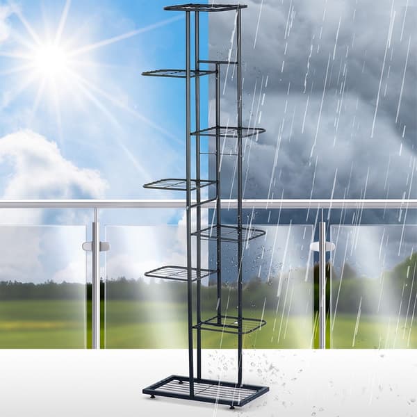 Blomsterstand metal sort 8-niveauer 142 cm