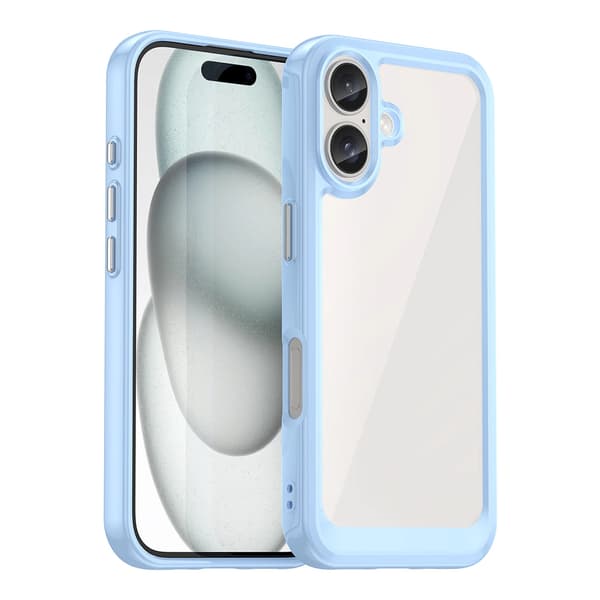 Outer Space-cover med gelramme til iPhone 16 - Blå