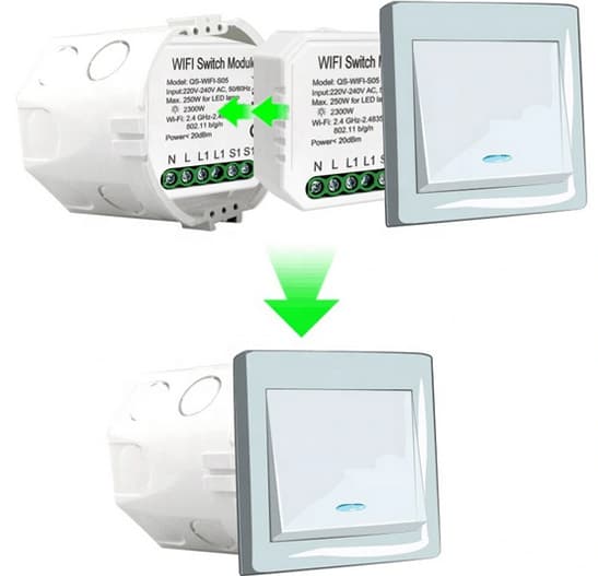 RTX Mini Relästyrningsmodul 1 Kanal LN ENERGIMÄTNING TUYA WiFi