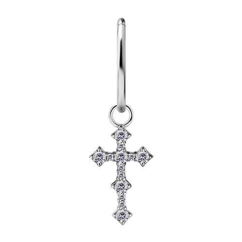 Berlocker - CoCr NF - silverkors - PREMIUM ZIRKONIA - D-035
