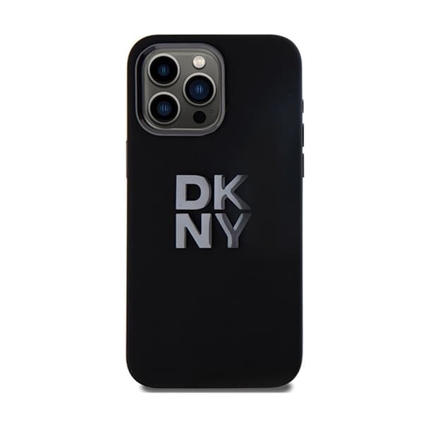 DKNY Flydende Silikone Metal Logo - iPhone 15 Pro Max Etui (Sort)