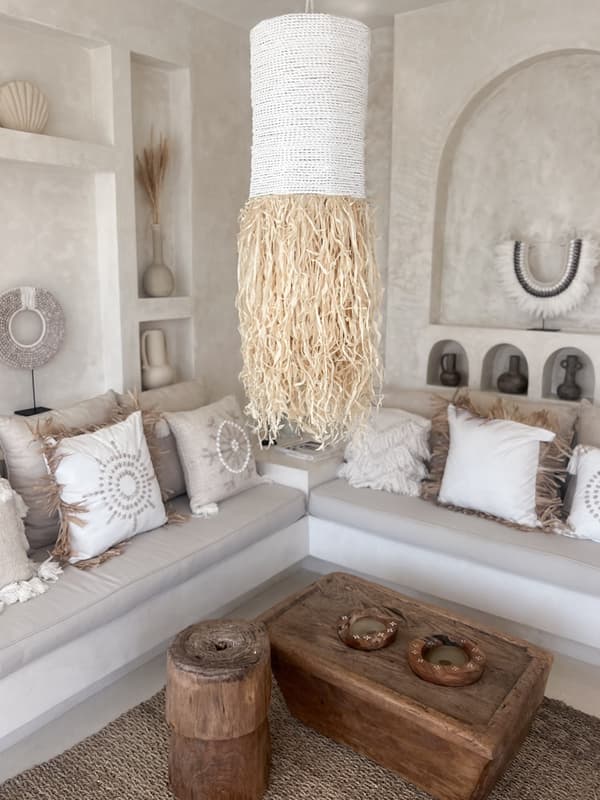 Lampa BOHO med raffia GITA 30x100