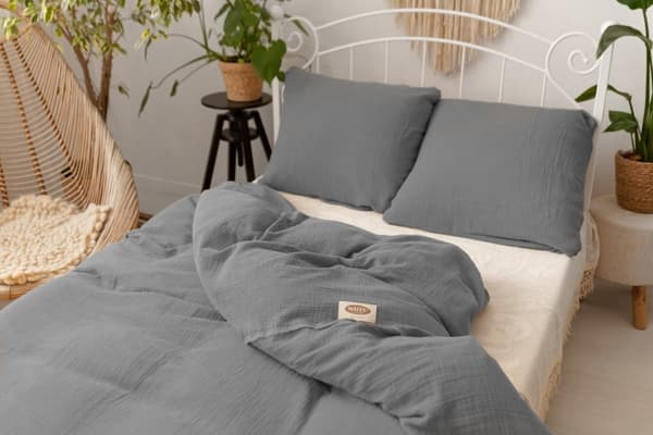 Puuvillainen vuodevaatesetti MUSLIN 220x200 Harmaa