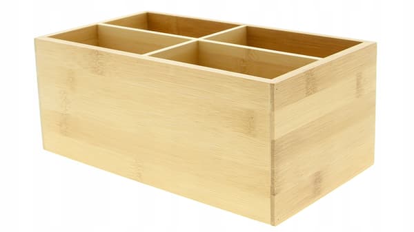 BAMBU-ORGANIZER FÖR NAGELACK OCH KOSMETIKA MED 4 FACKS