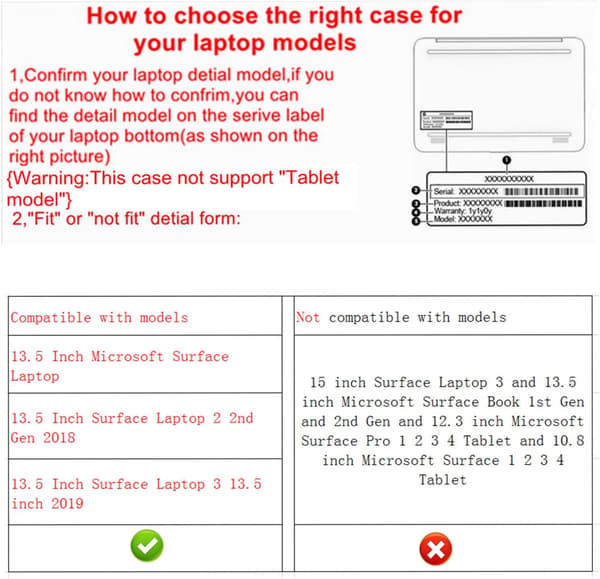 ETUI TIL MICROSOFT SURFACE BÆRBAR/2. generation 2018/3. generation 2019 13,5" TRÆ LUKKET