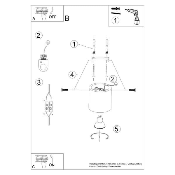 AMERO 1 GU10 CEILING FOUNDATION HARMAA BETONI LUMILO 04.504.88