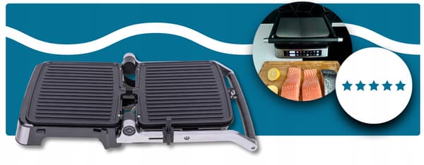 Elgrill 2000W 5-i-1 LED-display, öppningsbar 180° artronix