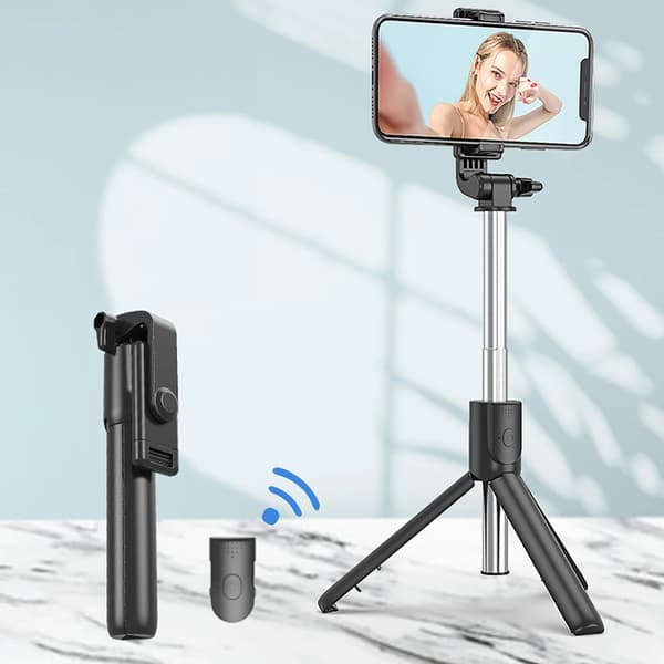 Selfiestang WRY1S teleskopisk stativ 0,7m til telefon - sort