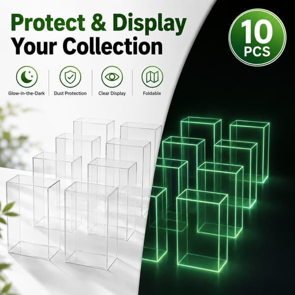 10x Transparent Skyddande Displaylåda för Självlysande Figurer