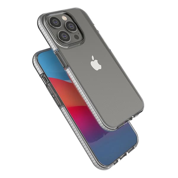 Spring Cover iPhone 14 Pro Silikone Cover med Ramme Lyseblå