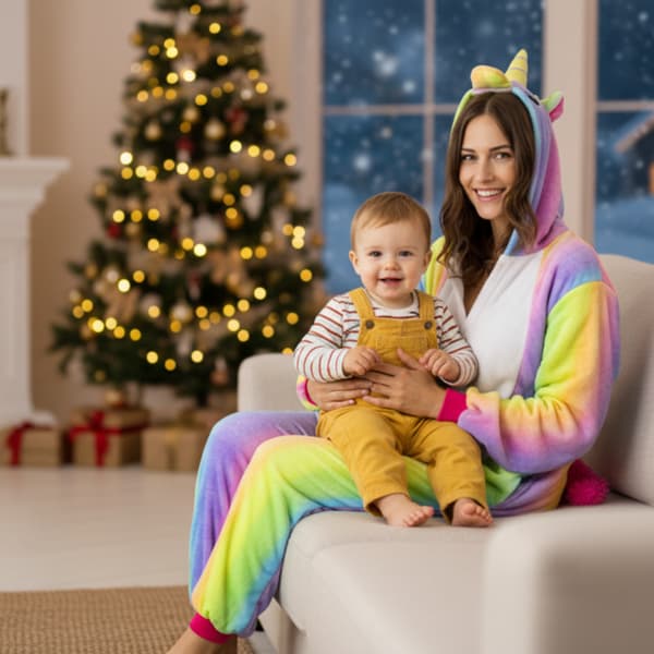 ZOLTA Kostym Onesie regnbåge pegasus Kostym Onesie regnbåge pegasus - S