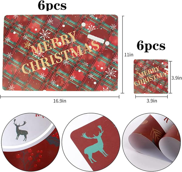 TALLRIKSMÅTT Mugg RÖD JUL SET 6+6