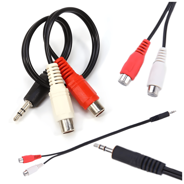Adapter 3.5 mm han till 2 x RCA hon