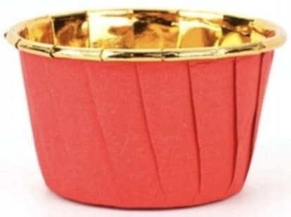 Røde og guldfarvet muffinsforme 50 stk.