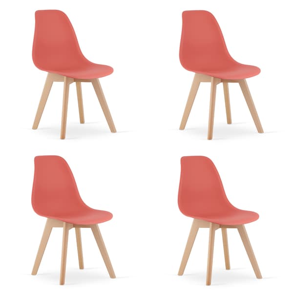KITO stol vermilion / naturlige ben x 4