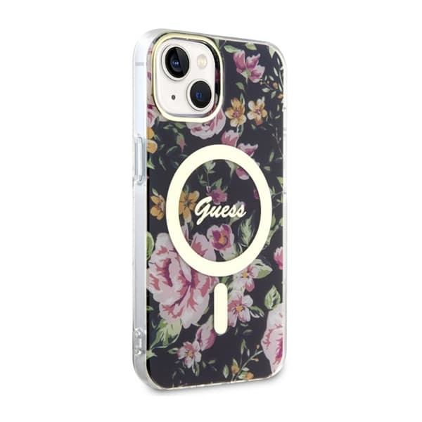Guess Flower MagSafe - iPhone 14 Plus cover (sort)