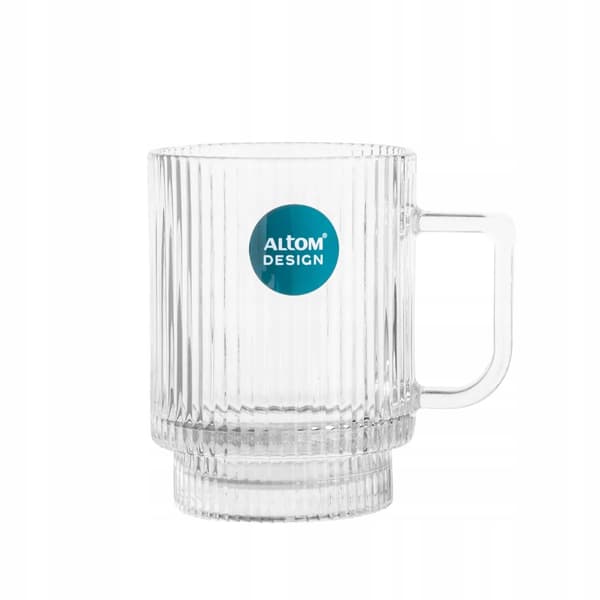 Lige glaskrus til lattekaffe, rillet, 300 ml, 1 stk. Selena