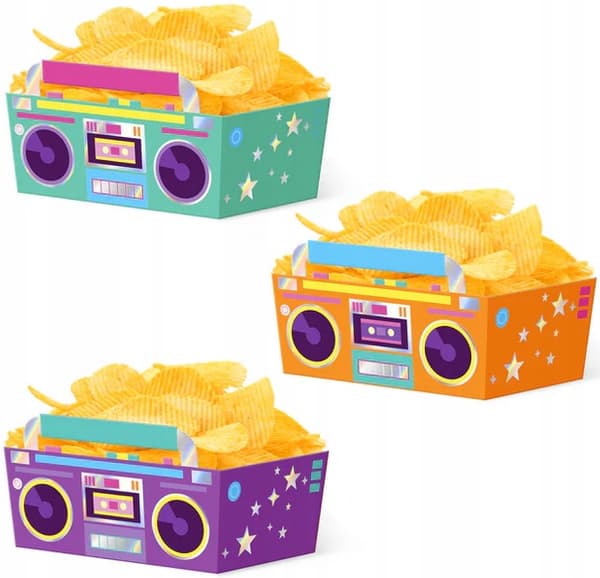Chips Boxar Chips Snacks Retro Disco 80-talsfest Födelsedag 3 st