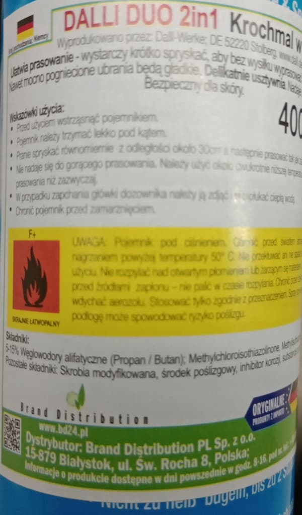 Dalli Duo Ironing Starch Spray 400 ml