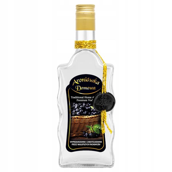 Pullo, koristeltu aaltokuviolla 500ml KOTIMAISTA ARONIAVODKAA