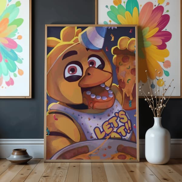 Måla efter nummer-bild med ram Chica FNAF 50x70 cm