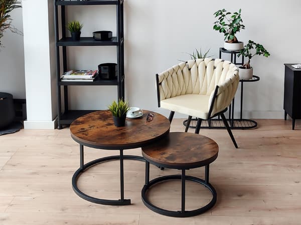 Set med två Galen Rustic loftbord