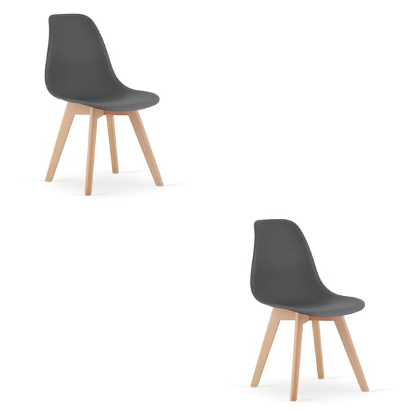 KITO stol mørkegrå / naturlige ben x 2