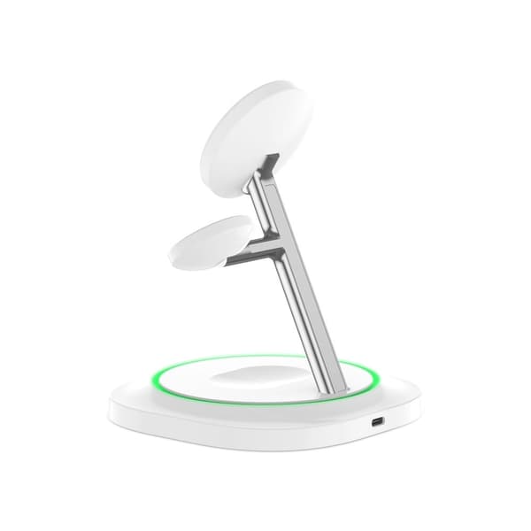 TECH-PROTECT QI15W-A46 3-i-1 magnetisk Magsafe trådløs oplader hvid