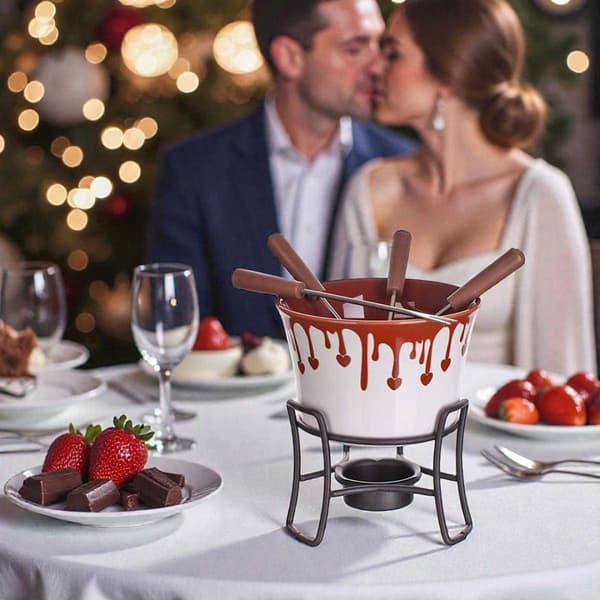 CHOKOLADEFONDUE SÆT + BANQUET MØRK CHOKOLADEGAFFEL