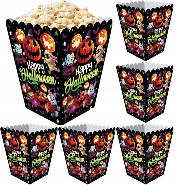 Æsker Popcornspande Slik Halloween-snacks Monstre 6 stk.